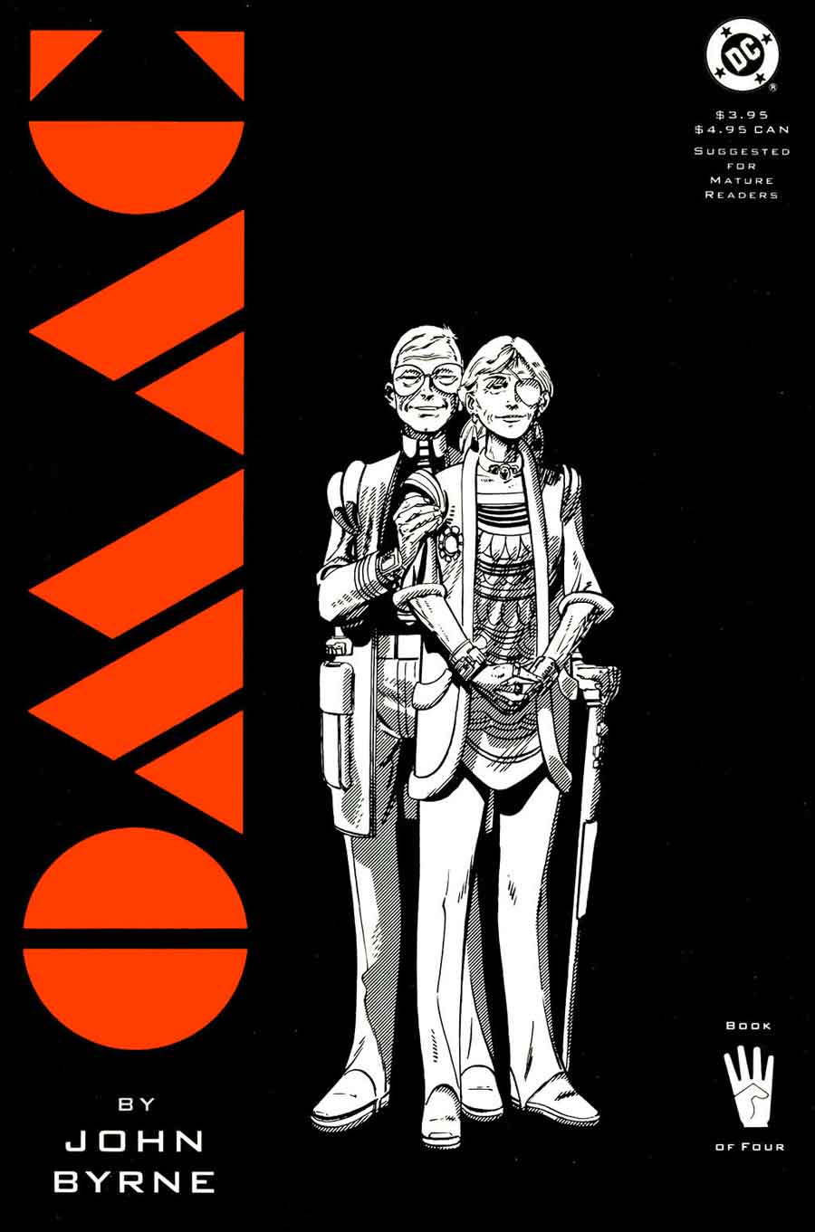 John Byrne dc science fiction 1990s comic book cover - Omac v2 #4