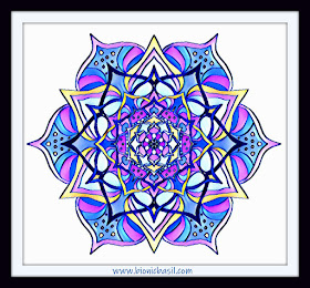 Mandalas on Monday ©BionicBasil® Colouring With Cats Mandala #101 coloured by Cathrine Garnell