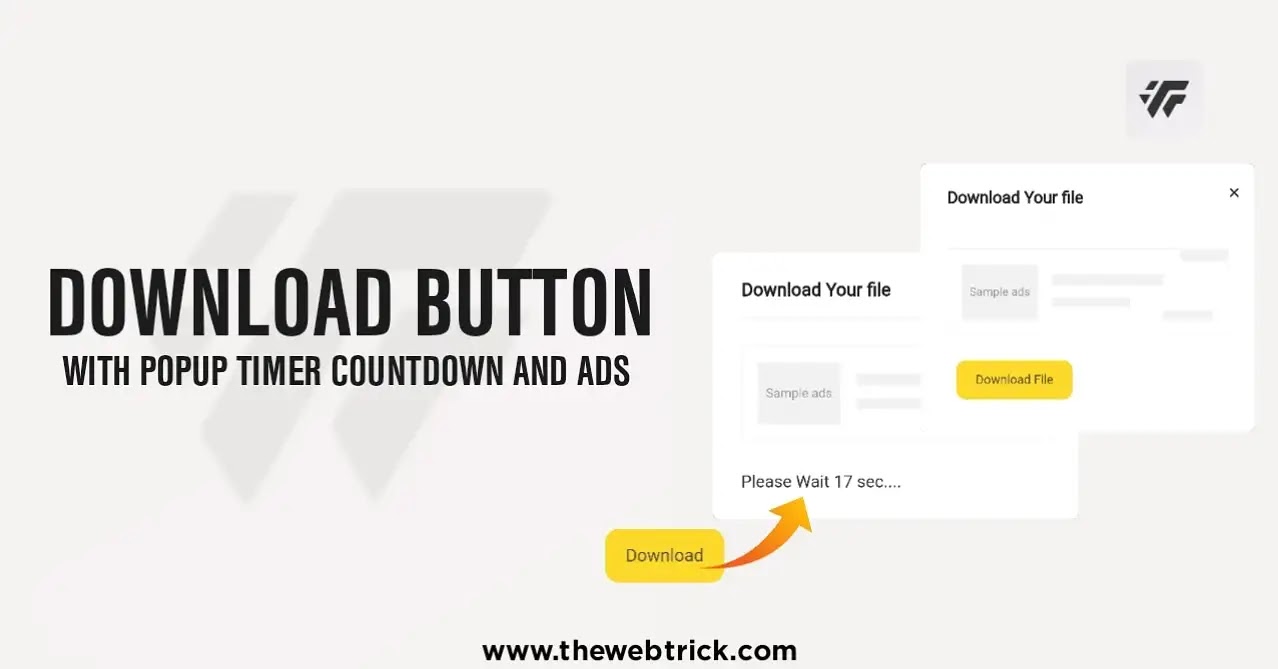 Add Popup Click Download Button with Timer Countdown and Ads on Blogger