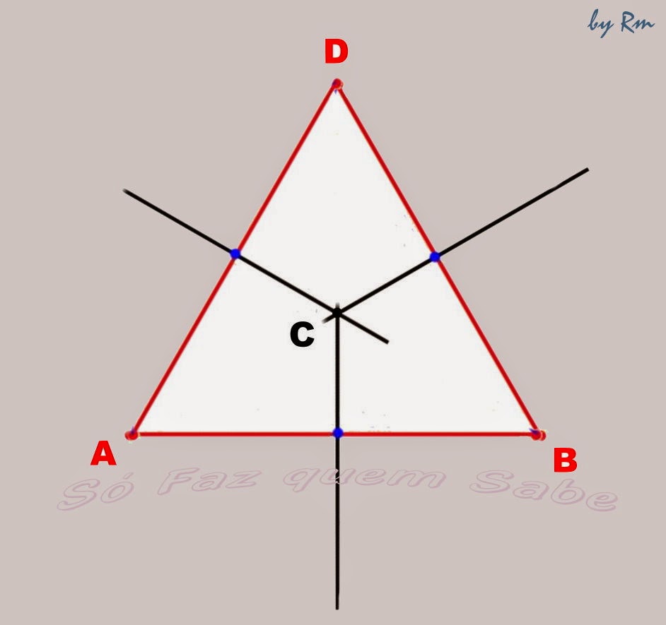 O ponto de intersecção das três mediatrizes do triângulo gera o circuncentro. Centro da circunferência circunscrita.