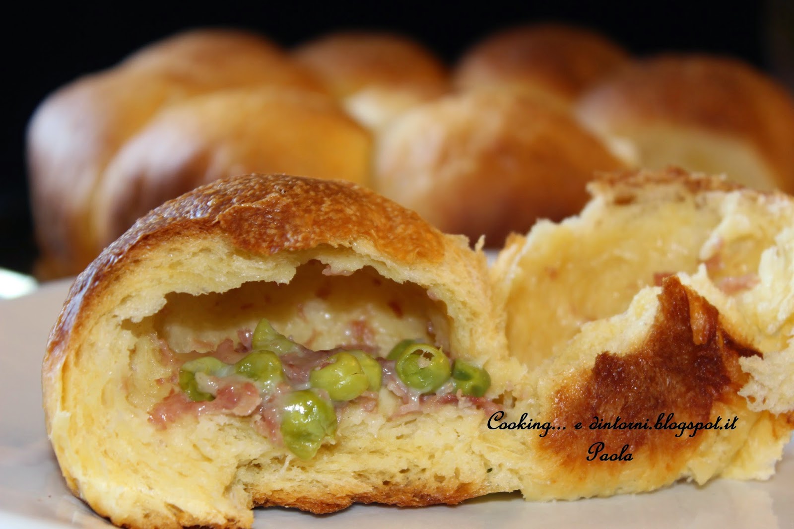 Cooking...e dintorni Torta Danubio con piselli, prosciutto e