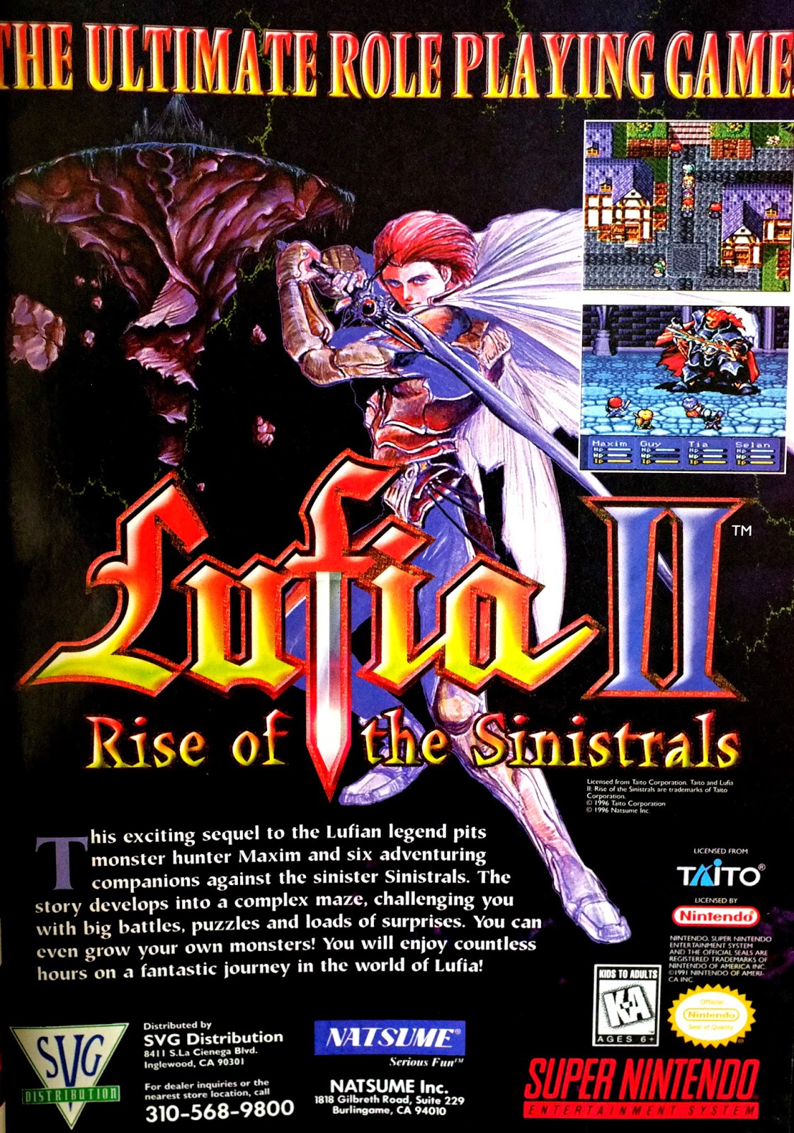 Retro Gaming Art: Lufia II-Rise of the Sinistrals for Super NES (1996)