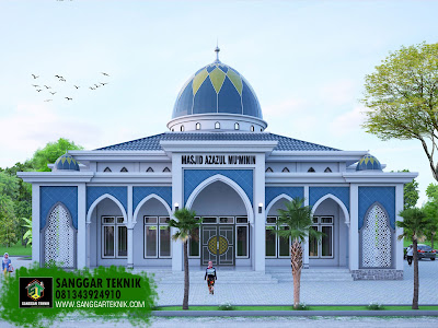 DESAIN MASJID MINIMALIS MODERN 20x20 ( 1 LANTAI ) | SANGGAR TEKNIK