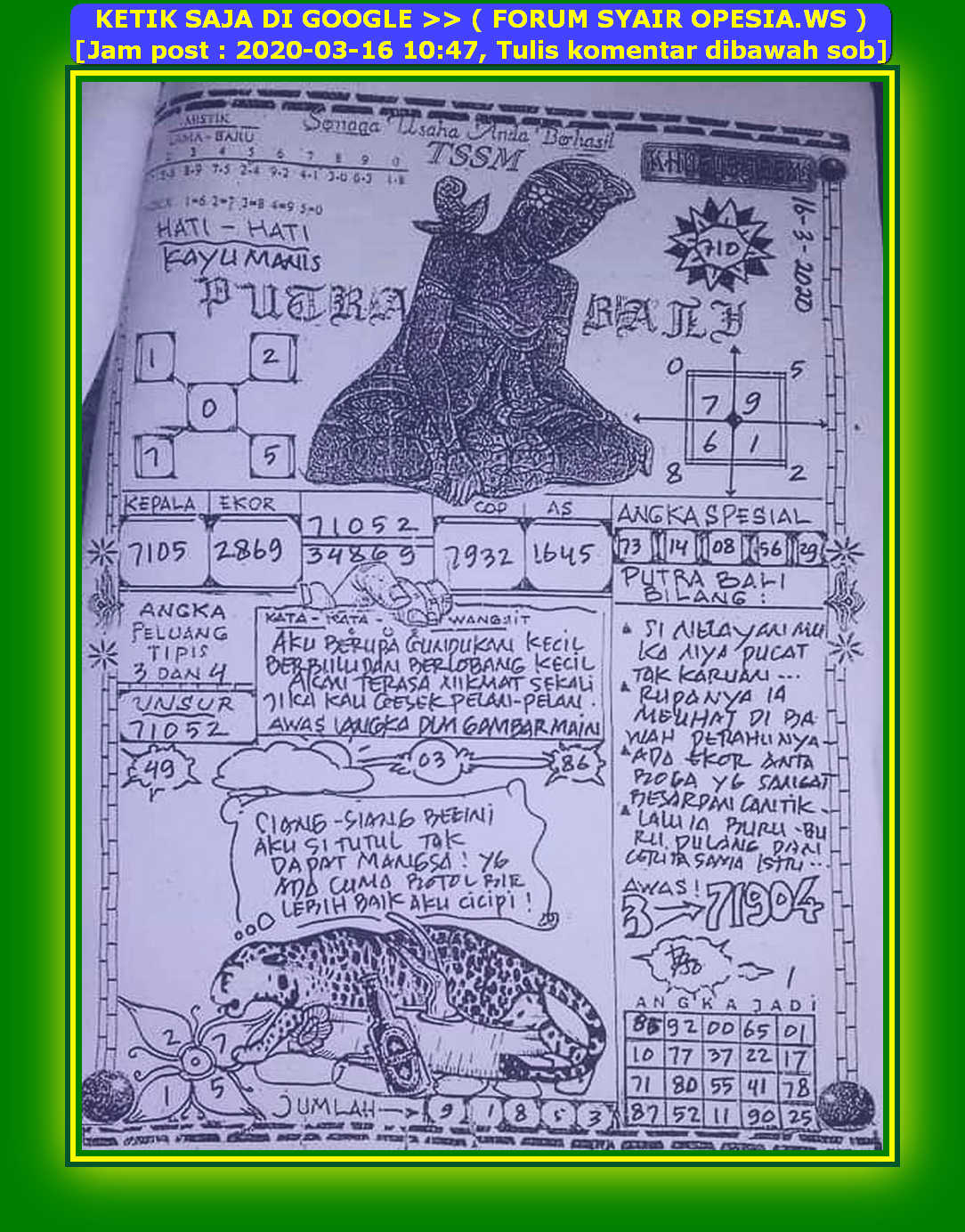 1 New Message) Kode Syair Hongkong 16 Maret 2020 - Forum Syair Togel  Hongkong Singapura Sydney