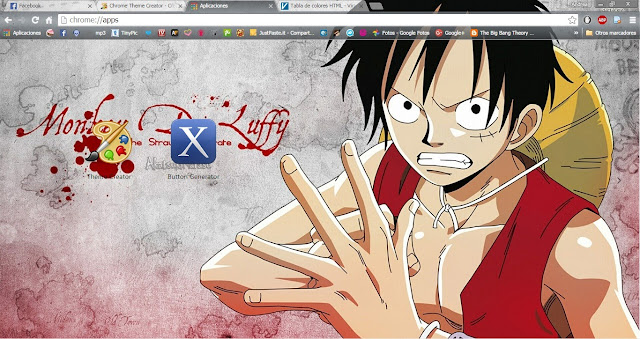 tema chrome one piece luffy