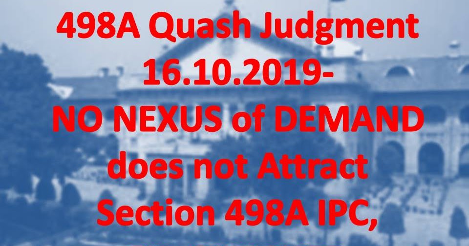 latest supreme court judgement on 498a 2019