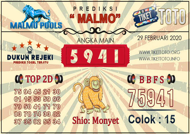 Prediksi Togel MALMO TIKETTOTO 29 FEBRUARI 2020