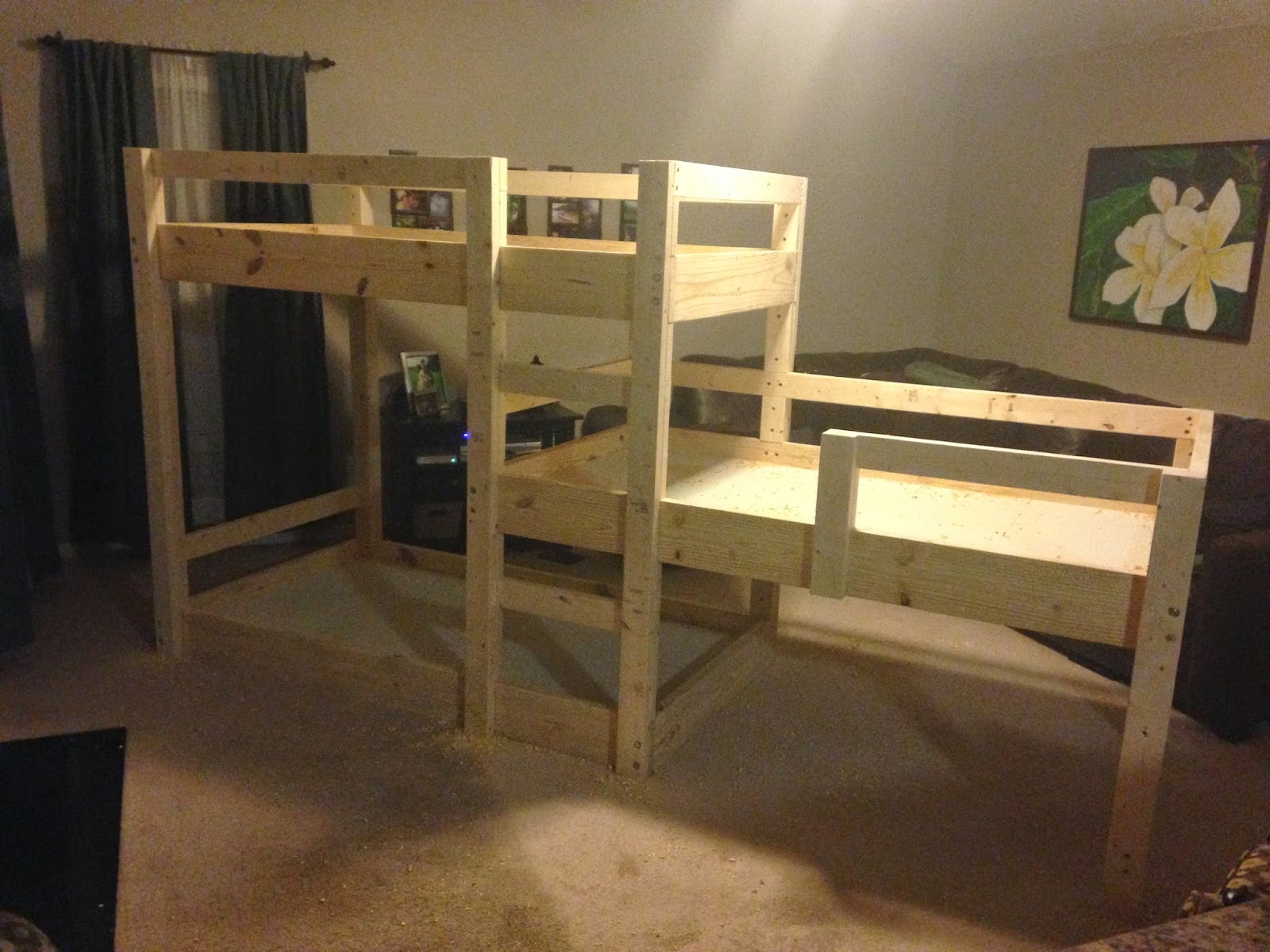 Somehow it all came together The great triple bunk bed build