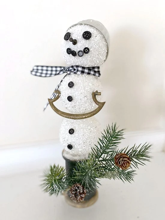 How to build a DIY Christmas snowman using reclaimed parts