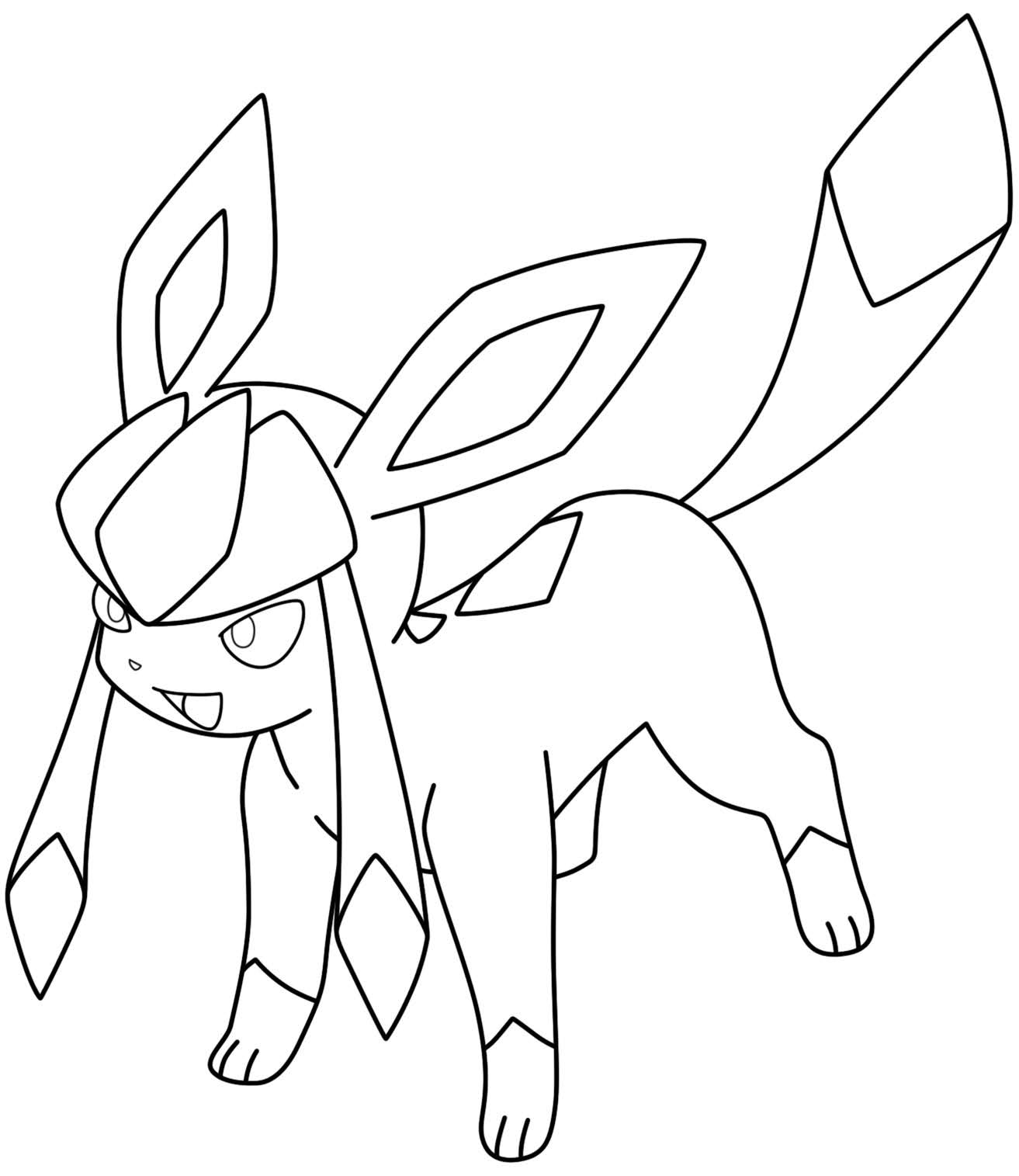 Pokemon Glaceon Coloring Pages - Free Pokemon Coloring Pages