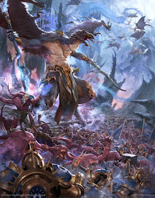 Warhammer age of sigmar artwork ilustration from battletome disciples of tzeentch cover art