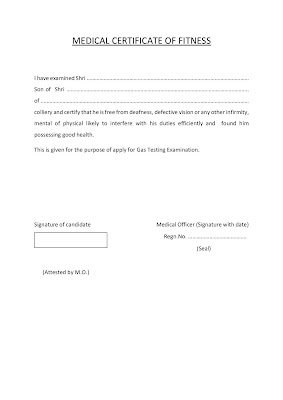mining technology gas testing exam medical certificate medical certificate form