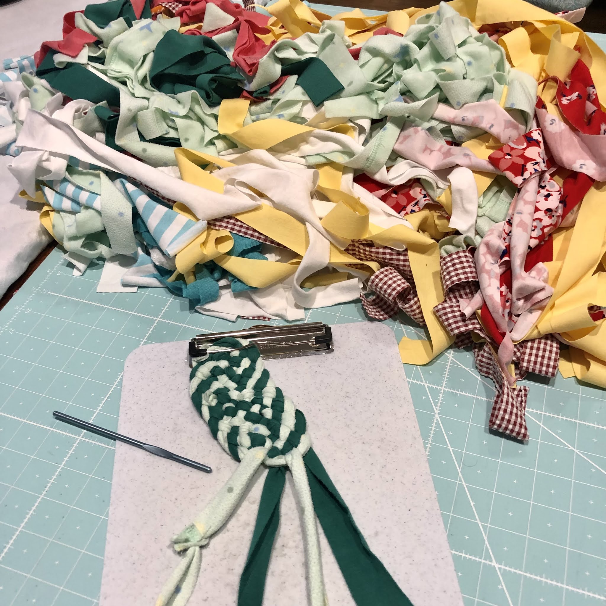 Flourishing Palms Spiral Braided Rag Rug