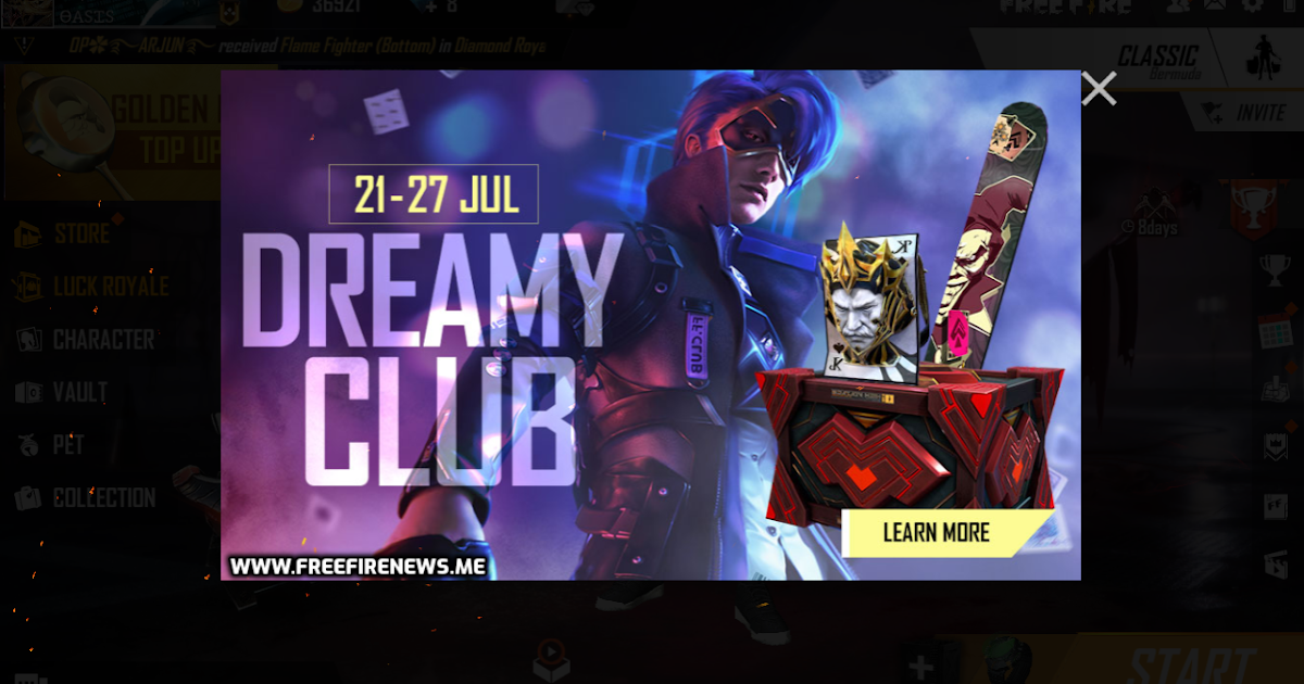 New Dreamy Club Event Arrived At Free Fire