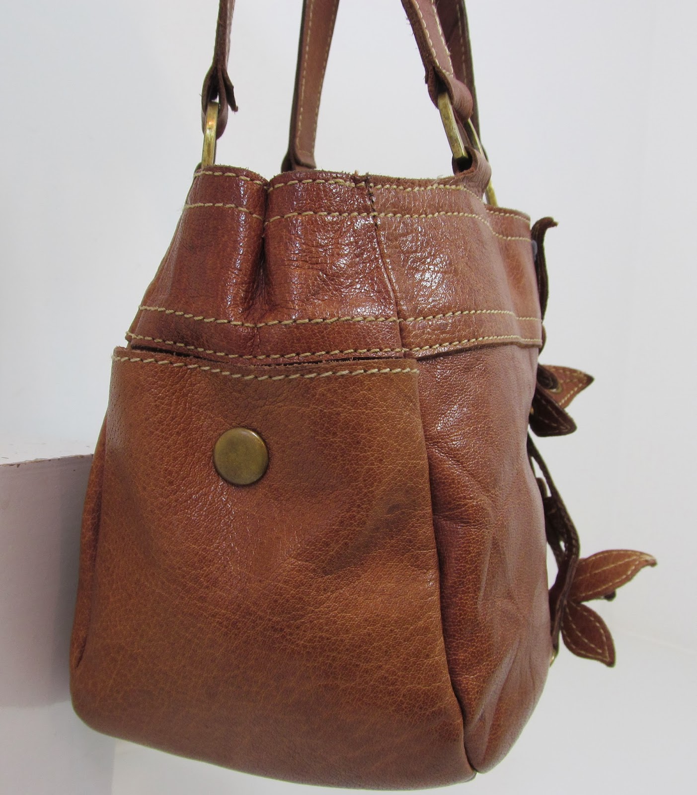 MANGO ACCESSORIES TAN BROWN LEATHER OVER SHOULDER BAG HANDBAG PURSE