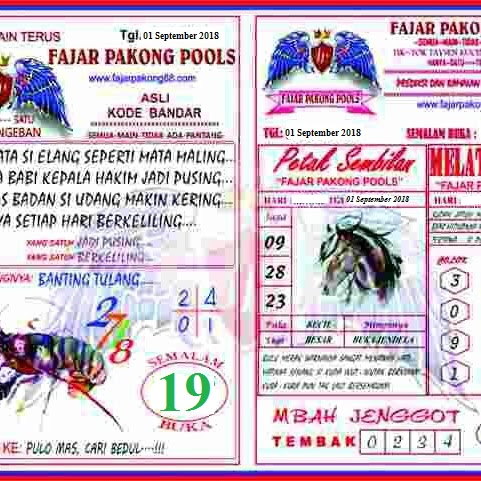 Kode Fajar Pakong Hari Ini