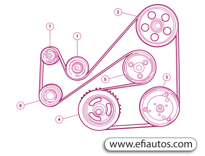 Ford Focus L4 2.0 2010 Fan Belt Diagram