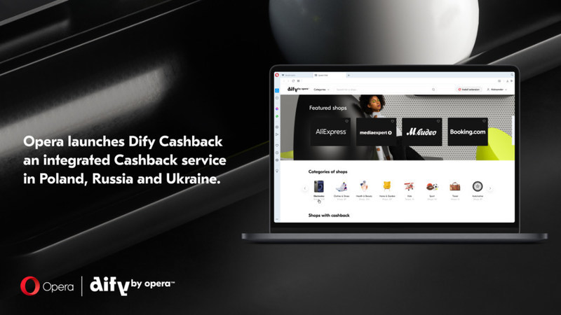 Opera expands Dify, a new cashback service built into its browser, to Poland, Russia and Ukraine
