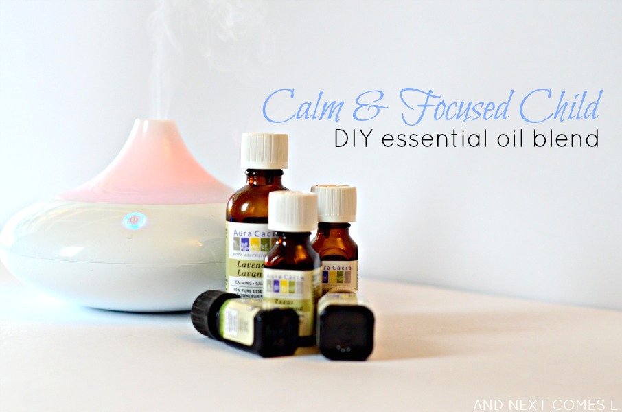 DIY custom essential oil blend that will keep your kids calm and focused - great for kids with autism too! from And Next Comes L