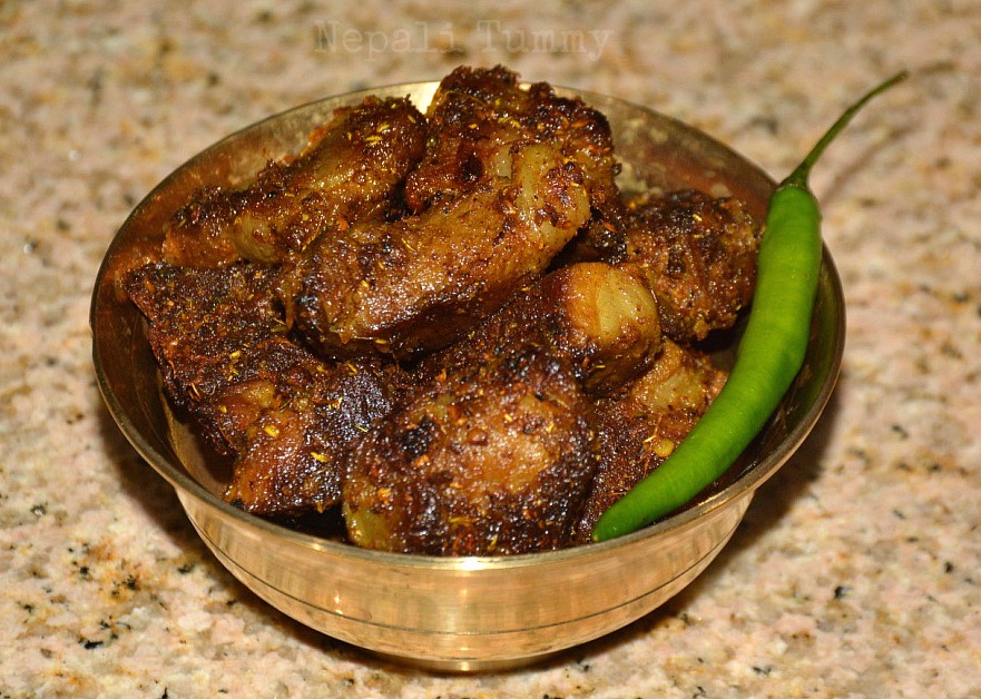 Nepali Tummy!! Super Easy Khasi ko Bhuteko Masu Recipe (Easy Pan Fried