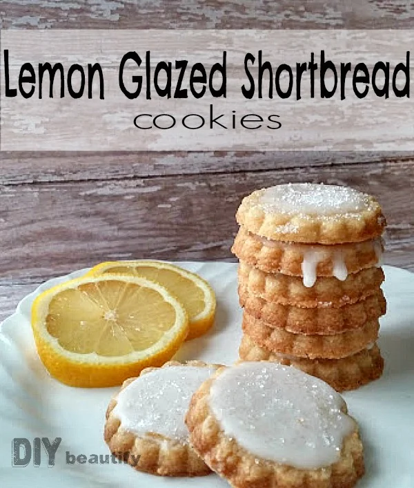 These 5-ingredient Lemon Shortbread Cookies are sweet and tart with the additional of a whole lemon, used in the batter and the glaze. You'll find the directions at DIY beautify