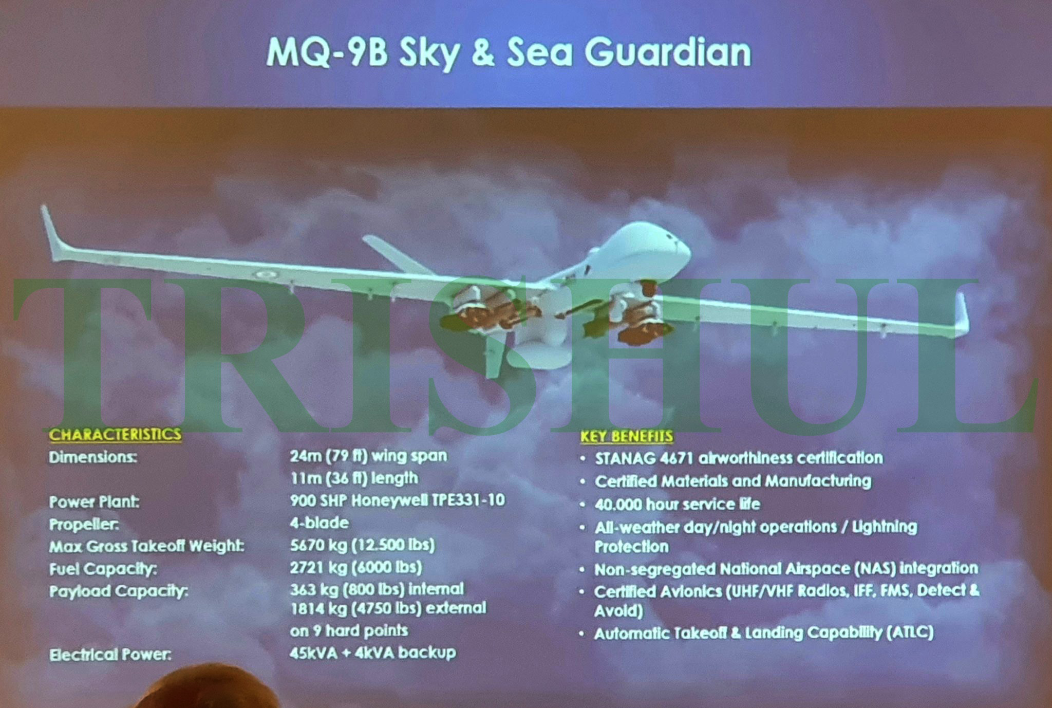 TRISHUL: General Atomics MQ-9B Sky Guardian & Sea Guardian MALE