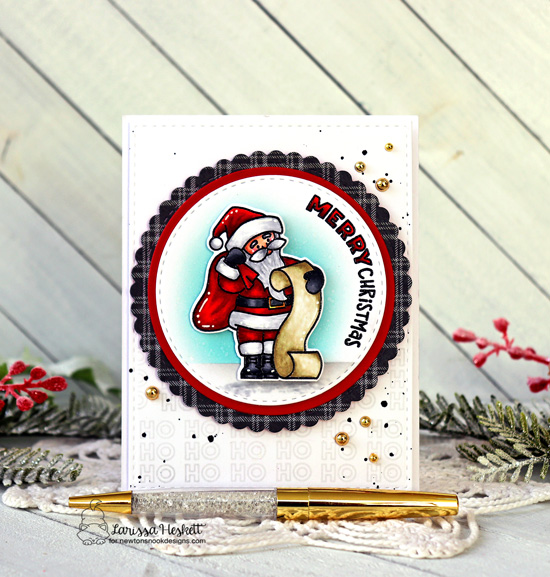 Santa Card by Larissa Heskett | Dear Santa Stamp Set and Circle Frames Die Set by Newton's Nook Designs #newtonsnook #handmade