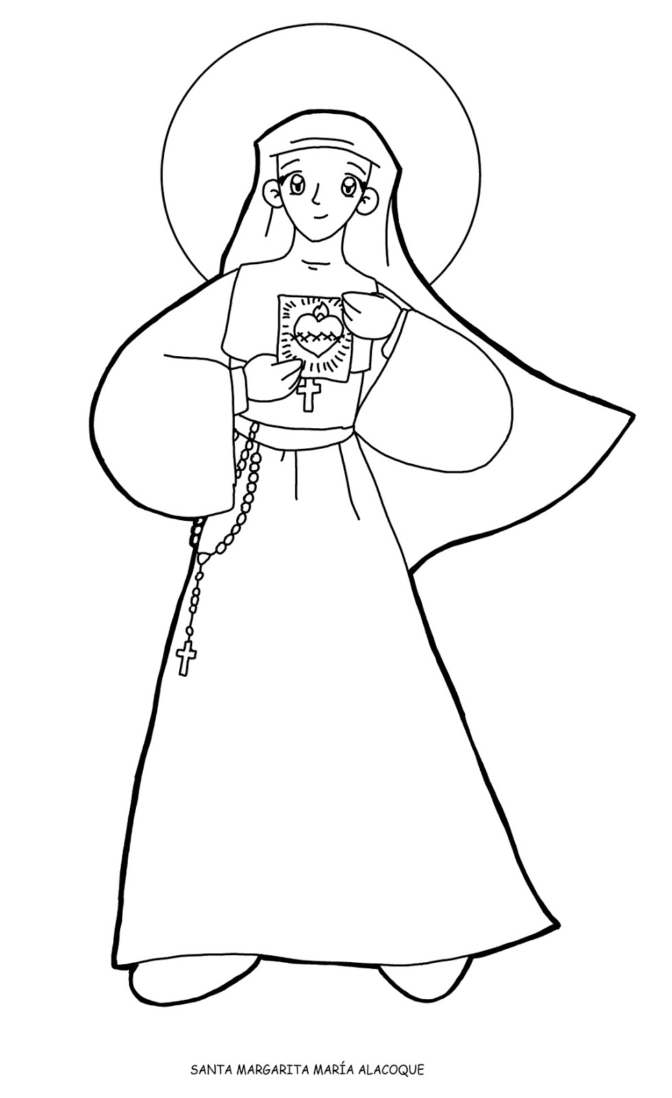 Dibujos para catequesis SANTA MARGARITA MARÍA DE ALACOQUE