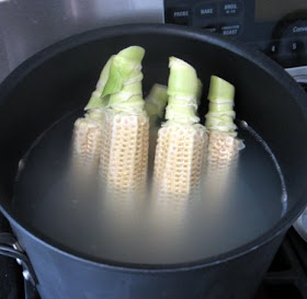 corn broth with corncobs