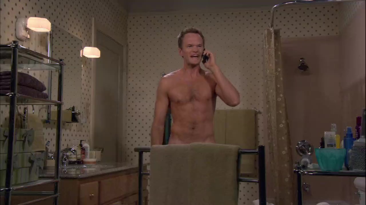 Neil Patrick Harris shirtless in How I Met Your Mother 4-09 "The Naked Man" .