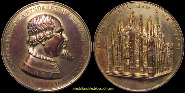 Medalla 500 años del inicio de construcción de la Catedral de Milán Gian Galeazzo I Visconti