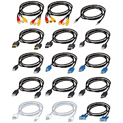 いろいろな端子の付いたケーブルのイラスト