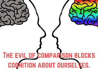 The evil of comparison blocks cognition about ourselves.