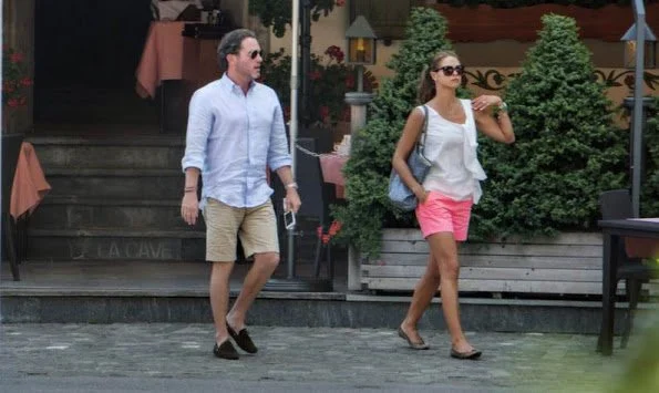 Crown Princess Victoria and Prince Daniel have been seen  walking near Solliden with Princess Estelle and Princess Madeleine and Christoper O'Neill