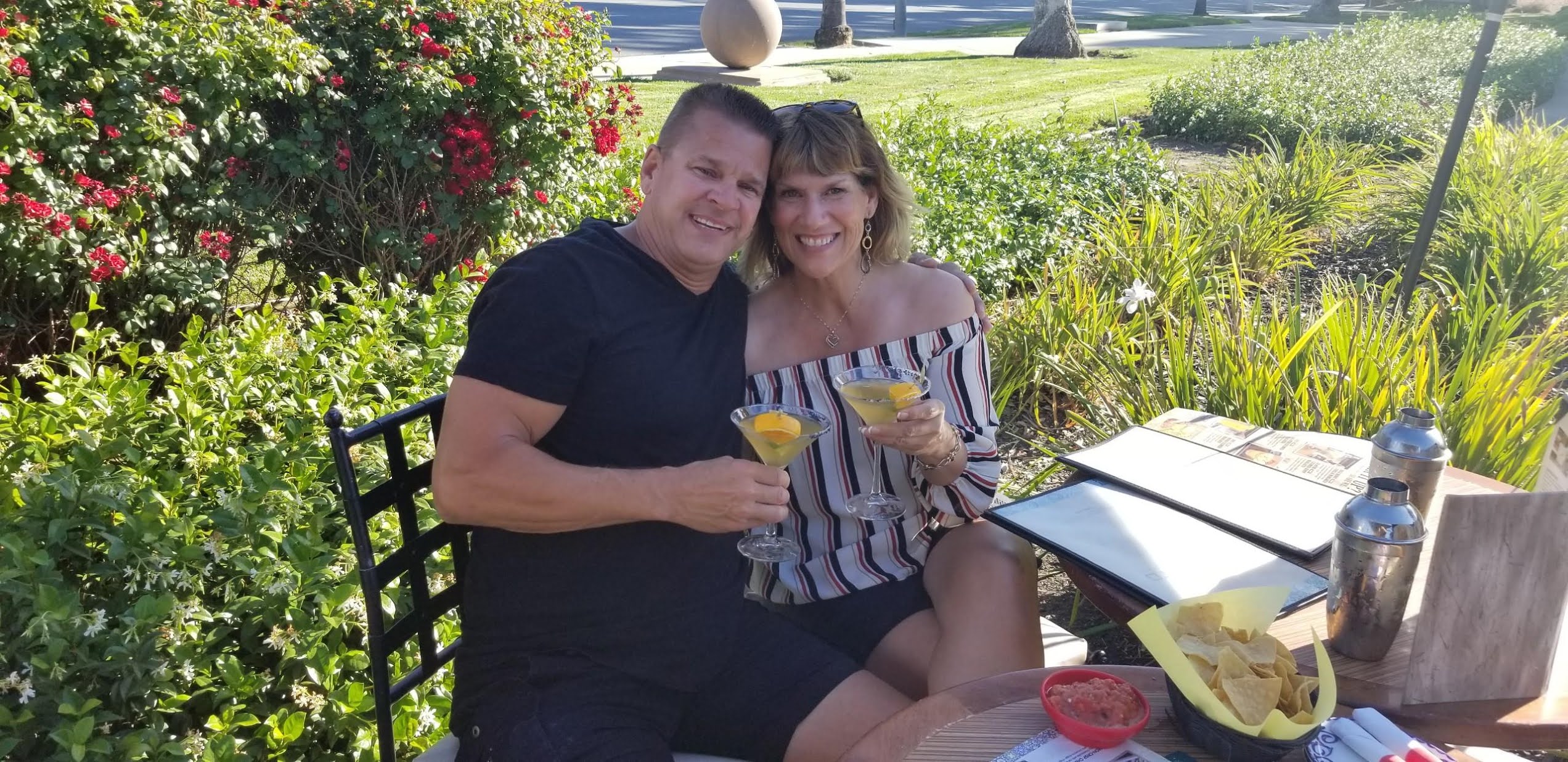 "Cheers!" from outdoor dining at El Torito, Milpitas