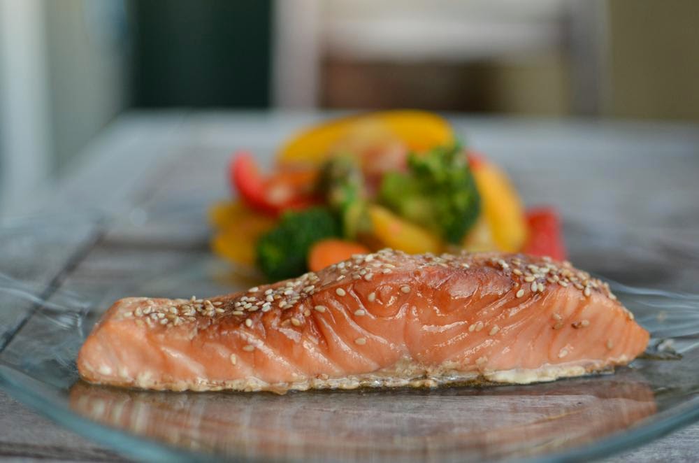Day by Day Recipe Salmon Tariyaki and vegetables