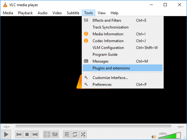 เพิ่ม Plugins & Extensions บน VLC