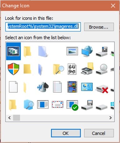 Icônes sur Windows 10