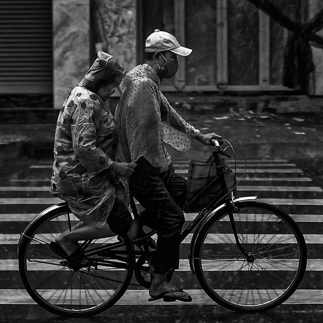 Cycling through the rain