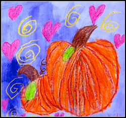 crayon watercolor pumpkins grade