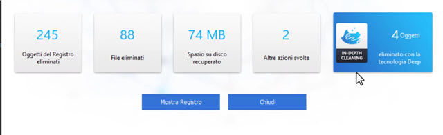 risultato della disinstallazione con pulizia approfondita risultato della disinstallazione con pulizia approfondita