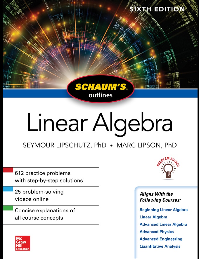 Schaums Outline of Linear Algebra ,6th Edition