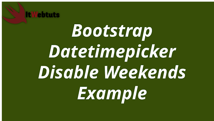 Bootstrap Datetimepicker Disable Weekends Example