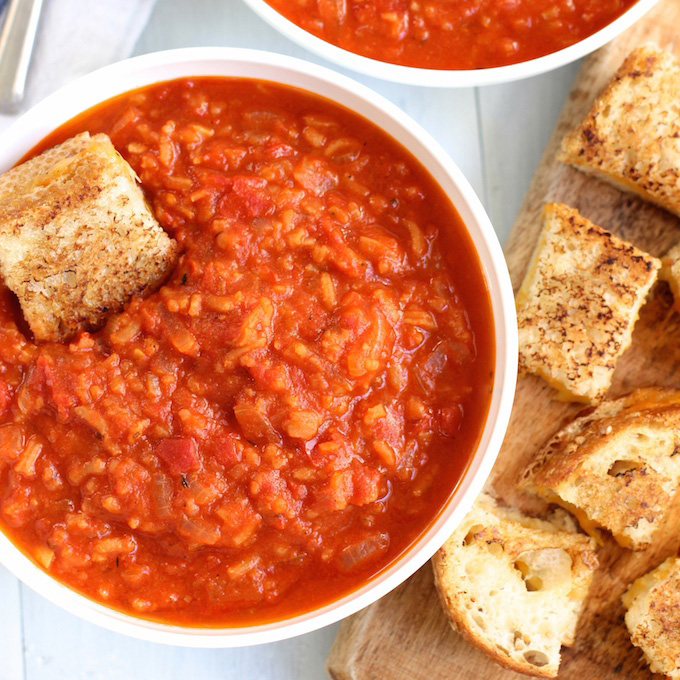 Tomato & Rice Soup Home Delicious Recipe