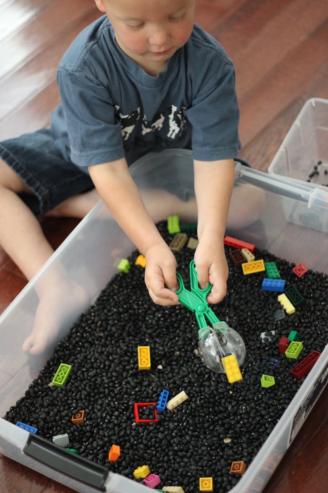 Toddler Approved! Super Quick to Make LEGO Sensory Bin for Kids