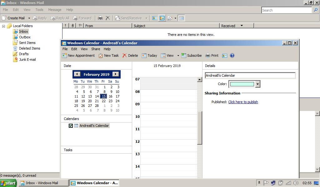 Andrea Sites.: Enable Windows Calendar To Open In Windows Mail On