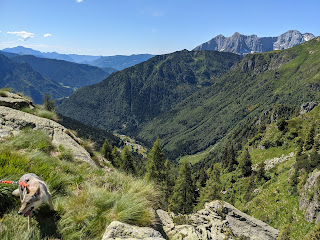 View from the trail looking south down the Alta Val Seriana.