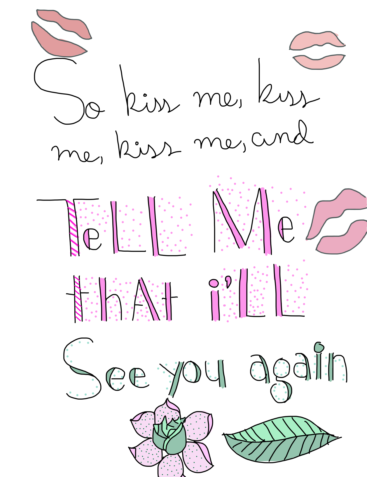 Cutest Coloring Pages: Kiss Me Kiss Me Lyrics