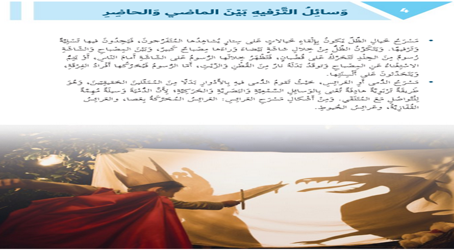 اللغة العربية درس وسائل الترفيه بين الماضي والحاضر للصف السادس ملفاتي