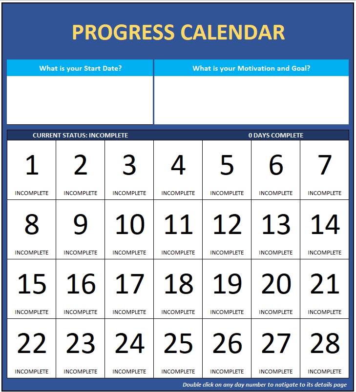 Students' Progress Calendar in Excel Looking for Custom Excel